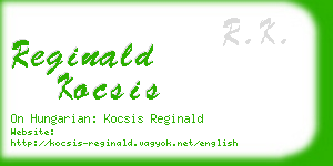 reginald kocsis business card